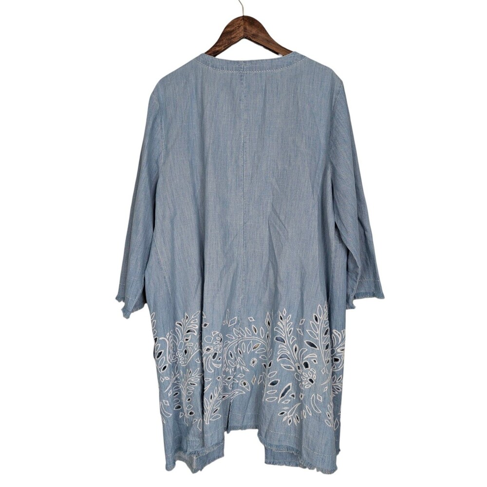 Chico's Eyelet Chambray Jacket - image 2